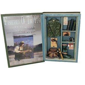 Fishermen Of The Year Shadow Box Diorama Faux Book Vintage Fishing Decor